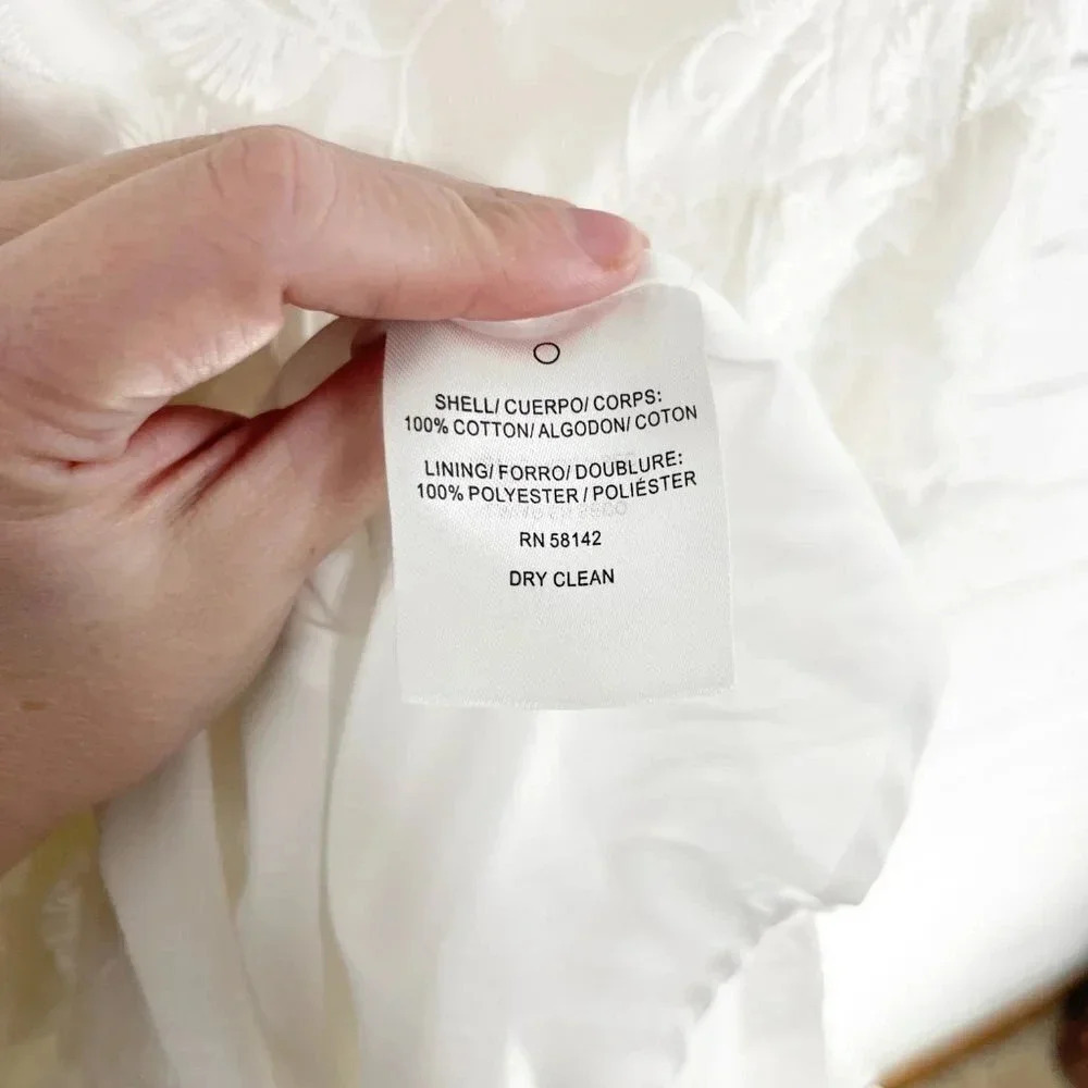 Gal Meets Glam for Anthropologie White Boho Trudy Embroidered Dress Size 10 - Picture 12 of 13